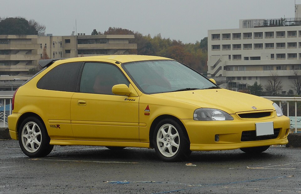 Real-world reference photo: Honda Civic Type R (EK9), side view